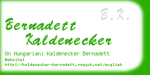 bernadett kaldenecker business card